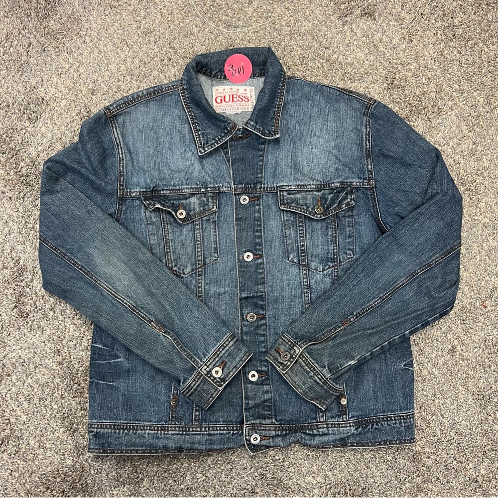 Vintage Guess jeans jacket‎ Womens medium denim trucker jean heavyweight button